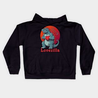 Lovezilla: The Mighty Guardian of Tenderness Kids Hoodie